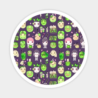 Funny Lettuce Alien Monsters - Created with AI Magnet